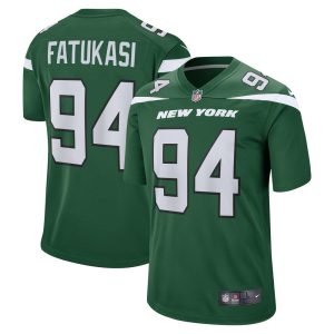 NFL Men's New York Jets Folorunso Fatukasi Nike Gotham Green Game Jersey