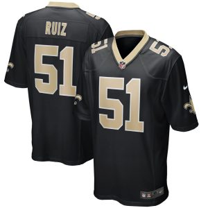 NFL Men's New Orleans Saints Cesar Ruiz Nike Black Game Jersey