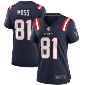 NFL Women's New England Patriots Randy Moss Nike Navy Game Retired Player Jersey