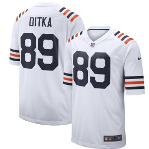 NFL Men's Chicago Bears Mike Ditka Nike White 2019 Alternate Classic Retired Player Game Jersey
