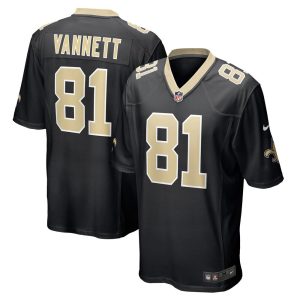 NFL Men's New Orleans Saints Nick Vannett Nike Black Game Jersey