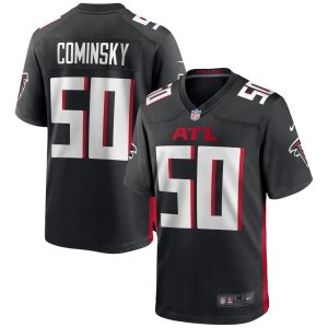 NFL Men's Atlanta Falcons John Cominsky Nike Black Game Jersey
