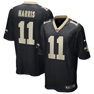 NFL Men's New Orleans Saints Deonte Harris Nike Black Game Jersey