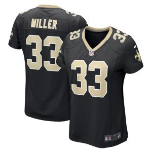 NFL Women's New Orleans Saints Lamar Miller Nike Black Game Jersey