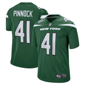 NFL Men's New York Jets Jason Pinnock Nike Gotham Green Game Jersey
