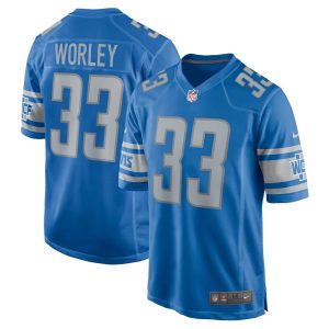 NFL Men's Detroit Lions Daryl Worley Nike Blue Game Jersey
