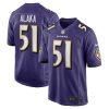 NFL Men's Baltimore Ravens Otaro Alaka Nike Purple Player Game Jersey