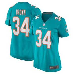 NFL Women's Miami Dolphins Malcolm Brown Nike Aqua Game Jersey