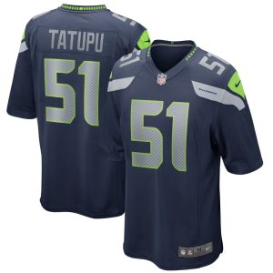 NFL Men's Seattle Seahawks Lofa Tatupu Nike College Navy Game Retired Player Jersey
