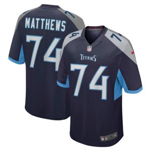 NFL Men's Tennessee Titans Bruce Matthews Nike Navy Retired Player Jersey