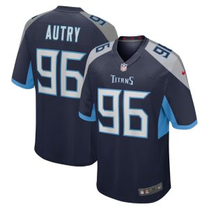 NFL Men's Tennessee Titans Denico Autry Nike Navy Game Jersey