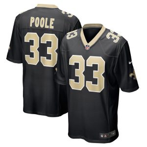 NFL Men's New Orleans Saints Brian Poole Nike Black Game Jersey