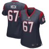 NFL Women's Houston Texans Charlie Heck Nike Navy Game Jersey