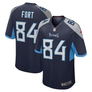 NFL Men's Tennessee Titans Austin Fort Nike Navy Game Jersey