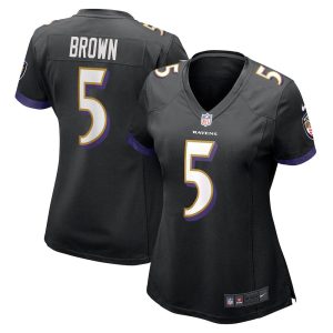 NFL Women's Baltimore Ravens Marquise Brown Nike Black Game Jersey