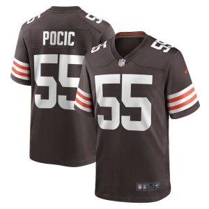 NFL Men's Cleveland Browns Ethan Pocic Nike Brown Game Jersey