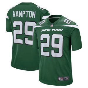 NFL Men's New York Jets Saquan Hampton Nike Gotham Green Game Jersey