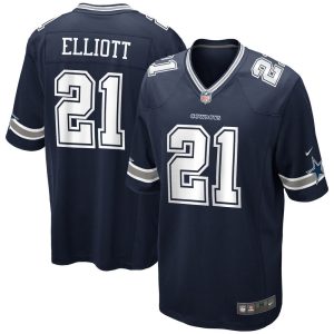 NFL Men's Dallas Cowboys Ezekiel Elliott Nike Navy Game Player Jersey