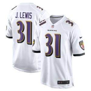 NFL Men's Baltimore Ravens Jamal Lewis Nike White Retired Player Game Jersey