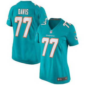 NFL Women's Miami Dolphins Jesse Davis Nike Aqua Game Jersey