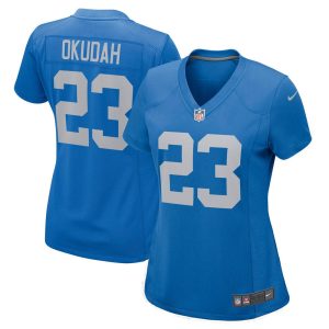 NFL Women's Detroit Lions Jeff Okudah Nike Blue Game Player Jersey