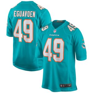 NFL Men's Miami Dolphins Sam Eguavoen Nike Aqua Game Jersey