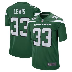NFL Men's New York Jets Zane Lewis Nike Gotham Green Game Jersey