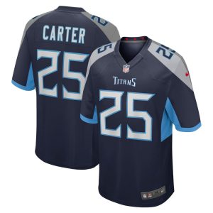 NFL Men's Tennessee Titans Jamal Carter Nike Navy Player Game Jersey