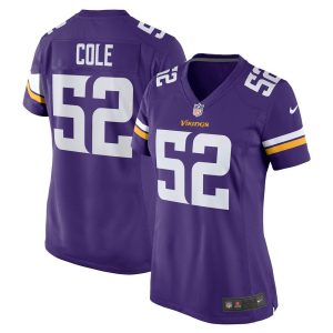 NFL Women's Minnesota Vikings Mason Cole Nike Purple Game Jersey