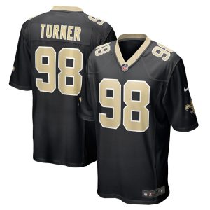 NFL Men's New Orleans Saints Payton Turner Nike Black Game Jersey