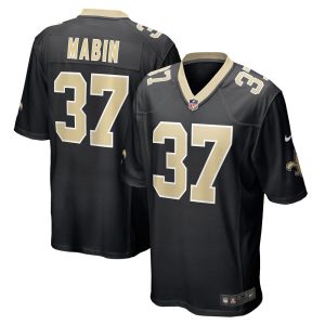 NFL Men's New Orleans Saints Dylan Mabin Nike Black Game Player Jersey