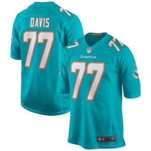NFL Men's Miami Dolphins Jesse Davis Nike Aqua Game Jersey