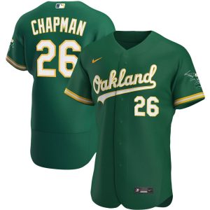 MLB Men's Oakland Athletics Matt Chapman Nike Kelly Green Alternate Authentic Player Jersey