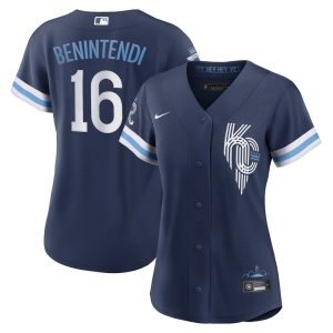 MLB Women's Kansas City Royals Andrew Benintendi Nike Navy 2022 City Connect Replica Player Jersey