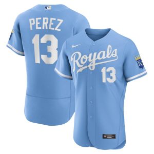 MLB Men's Kansas City Royals Salvador Perez Nike Light Blue 2022 Alternate Authentic Player Jersey