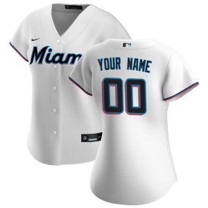 MLB Women's Miami Marlins Nike White Home Replica Custom Jersey