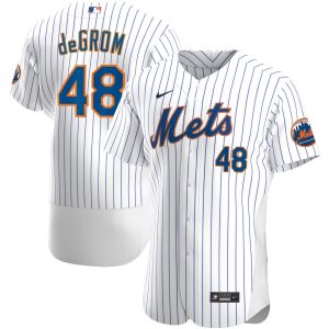 MLB Men's New York Mets Jacob deGrom Nike White Home Authentic Player Jersey
