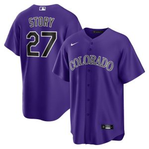 MLB Men's Colorado Rockies Trevor Story Nike Purple Alternate Replica Player Name Jersey