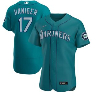 MLB Men's Seattle Mariners Mitch Haniger Nike Aqua Alternate Authentic Player Jersey