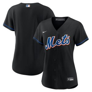 MLB Women's New York Mets Nike Black 2022 Alternate Replica Team Jersey