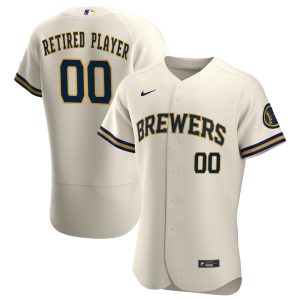 MLB Men's Milwaukee Brewers Nike Cream Home Pick-A-Player Retired Roster Authentic Jersey