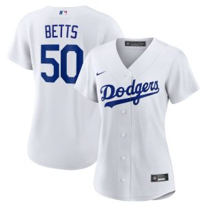 MLB Women's Los Angeles Dodgers Mookie Betts Nike White Home Replica Player Jersey