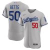 MLB Men's Los Angeles Dodgers Mookie Betts Nike Gray Away Authentic Player Jersey