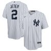 MLB Men's New York Yankees Derek Jeter Nike White/Navy Home Replica Player Name Jersey