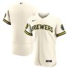 MLB Men's Milwaukee Brewers Nike Cream Home Authentic Team Jersey