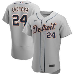 MLB Men's Detroit Tigers Miguel Cabrera Nike Gray Road Authentic Player Jersey