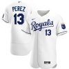 MLB Men's Kansas City Royals Salvador Perez Nike White Home Authentic Player Jersey