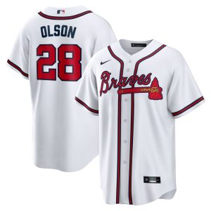 MLB Men's Atlanta Braves Matt Olson Nike White Home Replica Player Jersey