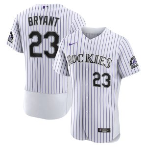 MLB Men's Colorado Rockies Kris Bryant Nike White Authentic Player Jersey