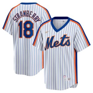 MLB Men's New York Mets Darryl Strawberry Nike White Home Cooperstown Collection Player Jersey